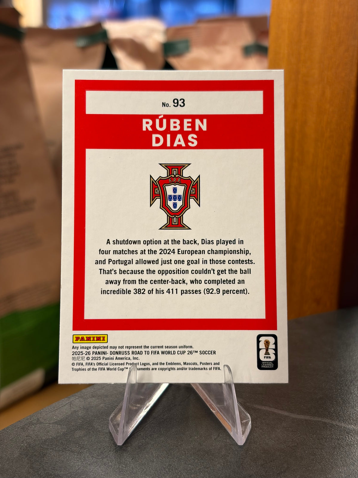 Rúben Dias — Panini Donruss Road to FIFA World Cup 2026 (No. 93), base
