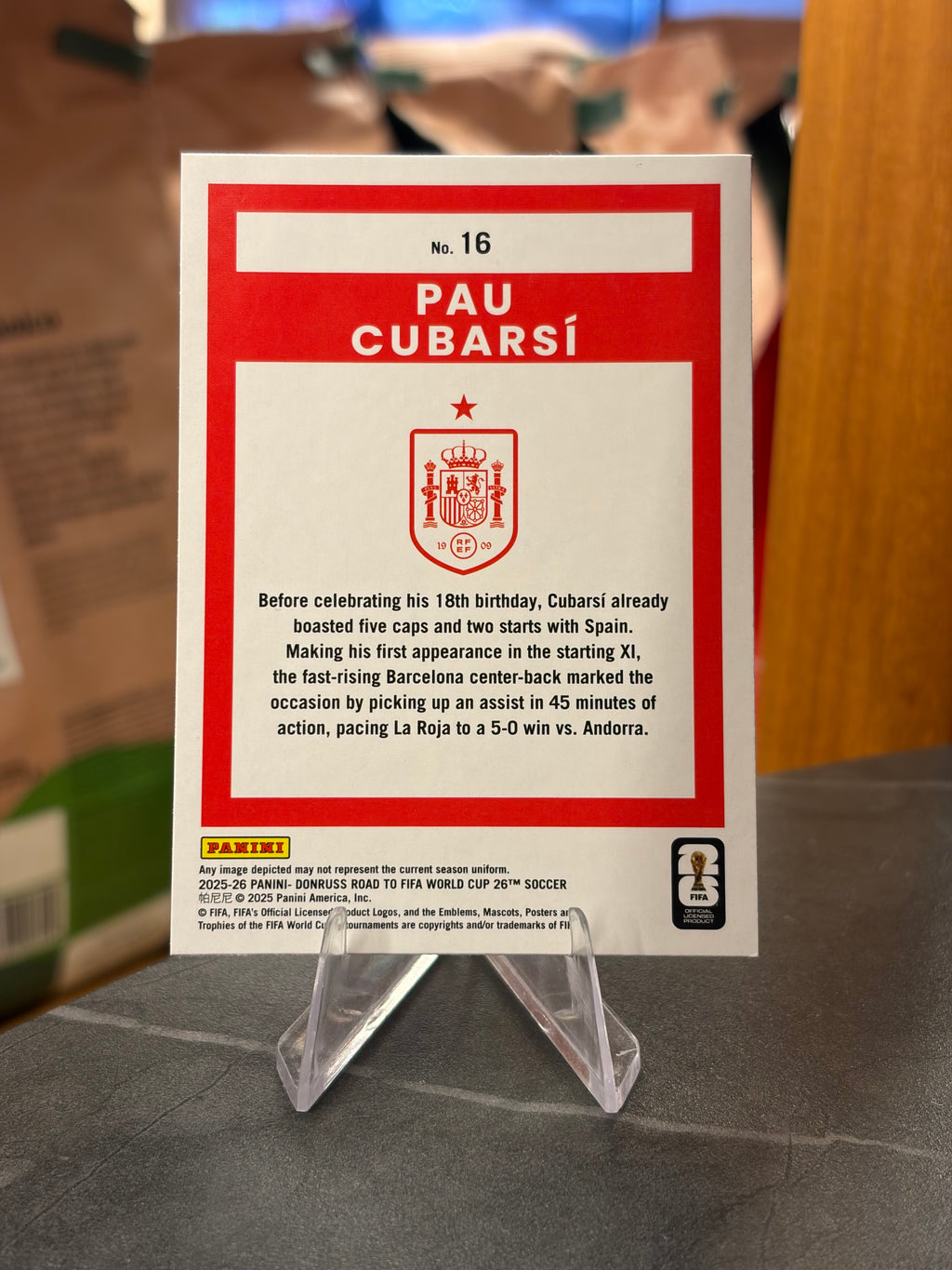 Pau Cubarsí — Panini Donruss Road to FIFA World Cup 2026 (No. 15), base