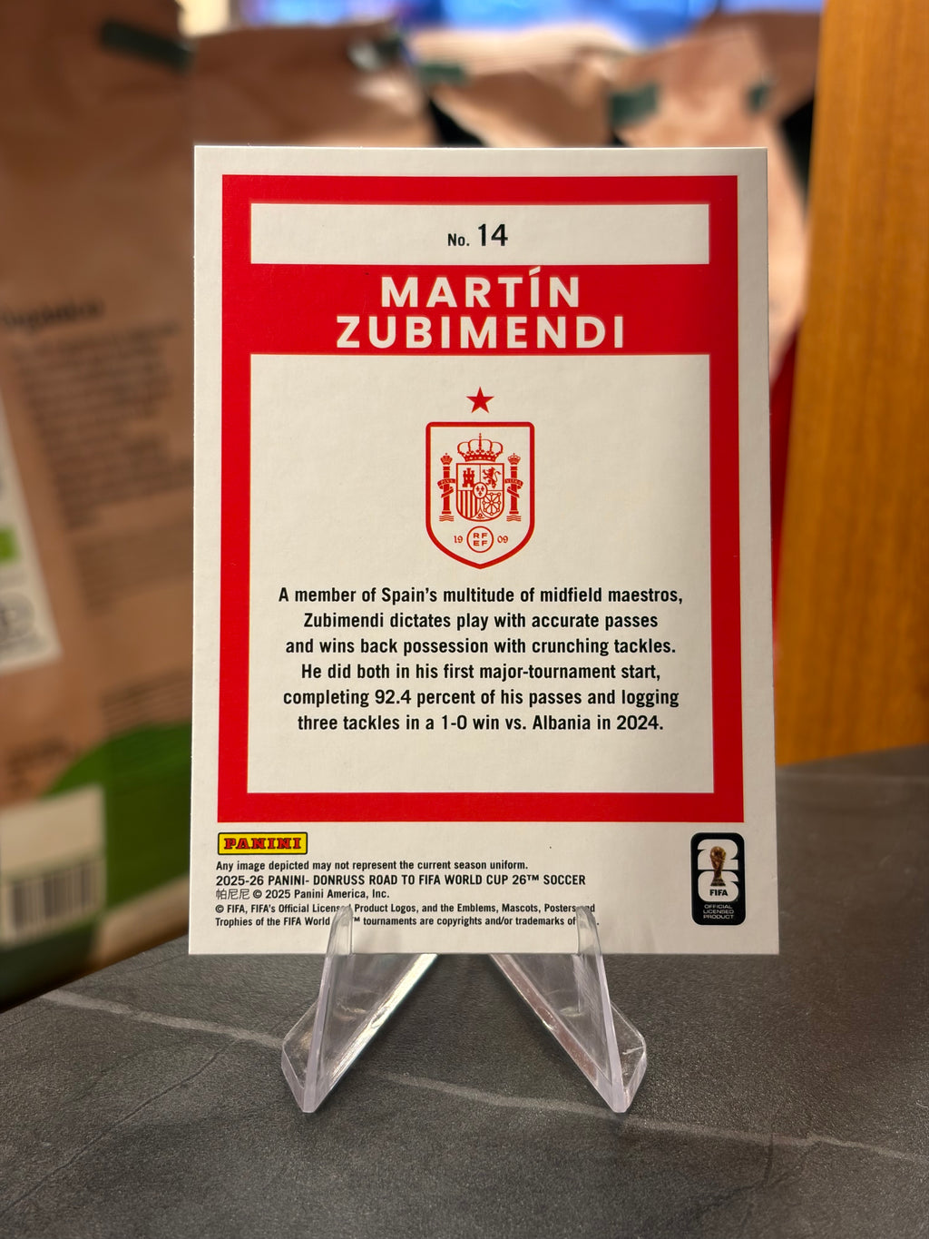 Martín Zubimendi — Panini Donruss Road to FIFA World Cup 2026 (No. 14), base