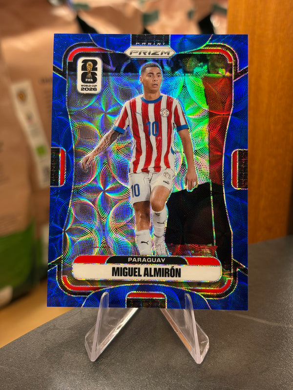 Miguel Almirón — Panini Prizm FIFA World Cup 2026 (No. 345), paralela Choice Blue 02/38