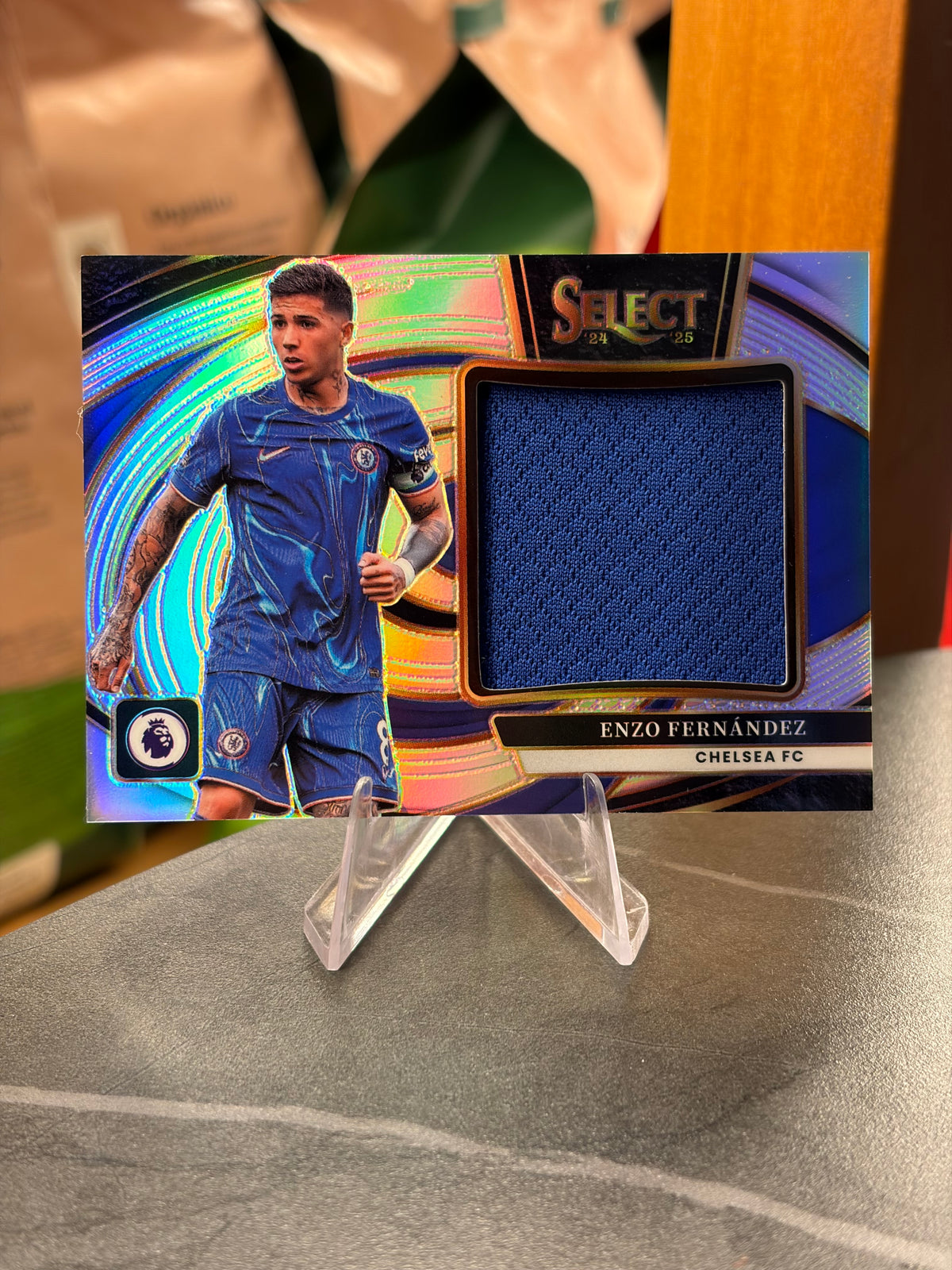 Enzo Fernández — Panini Select 2024-25 (No. JS-EF), Jumbo Swatches Silver
