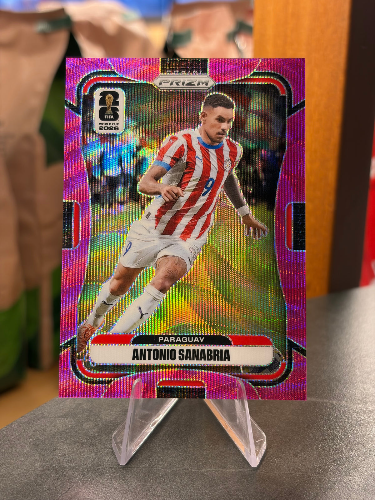 Antonio Sanabria — Panini Prizm FIFA World Cup 2026 (No. 344), paralela Pink Wave 20/65