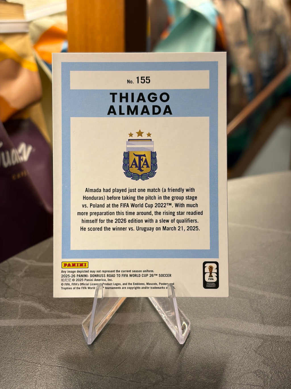 Thiago Almada — Panini Donruss Road to FIFA World Cup 2026 (No. 155), base