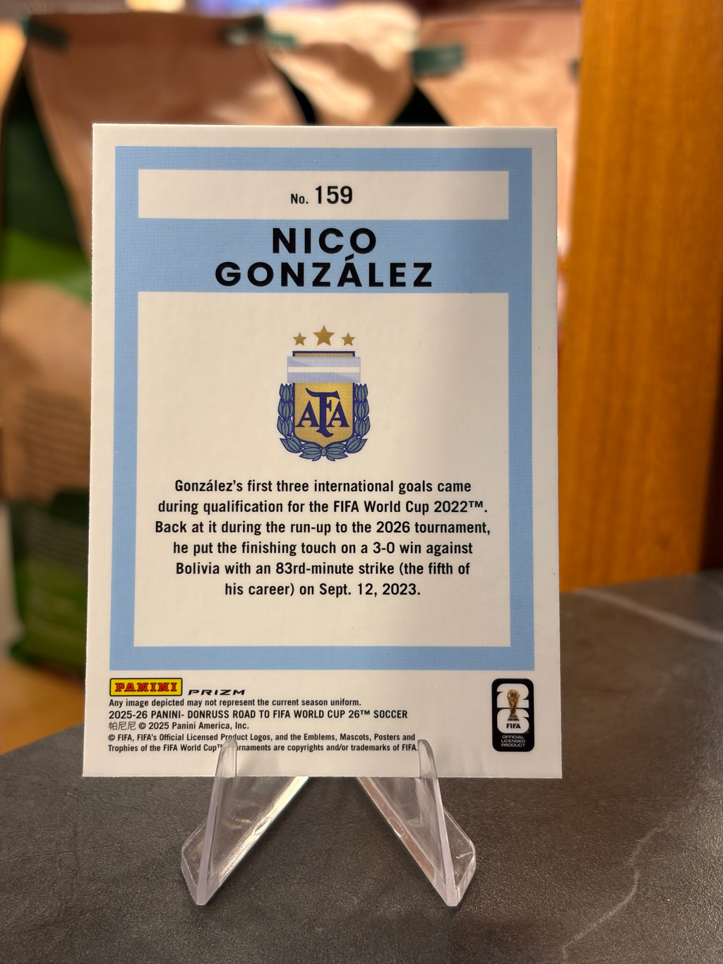 Nico González — Panini Donruss Optic Road to FIFA World Cup 2026 (No. 169), base