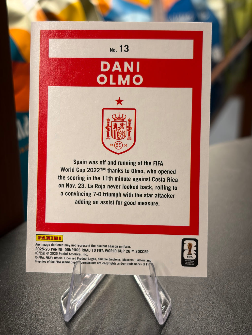Dani Olmo — Panini Donruss Road to FIFA World Cup 2026 (No. 13), paralela Red Circles 17/20