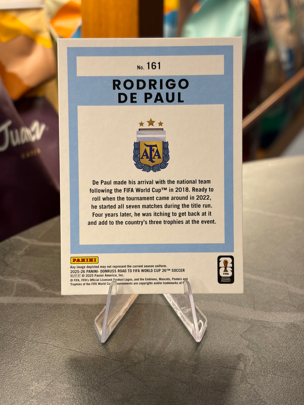 Rodrigo De Paul — Panini Donruss Road to FIFA World Cup 2026 (No. 161), base