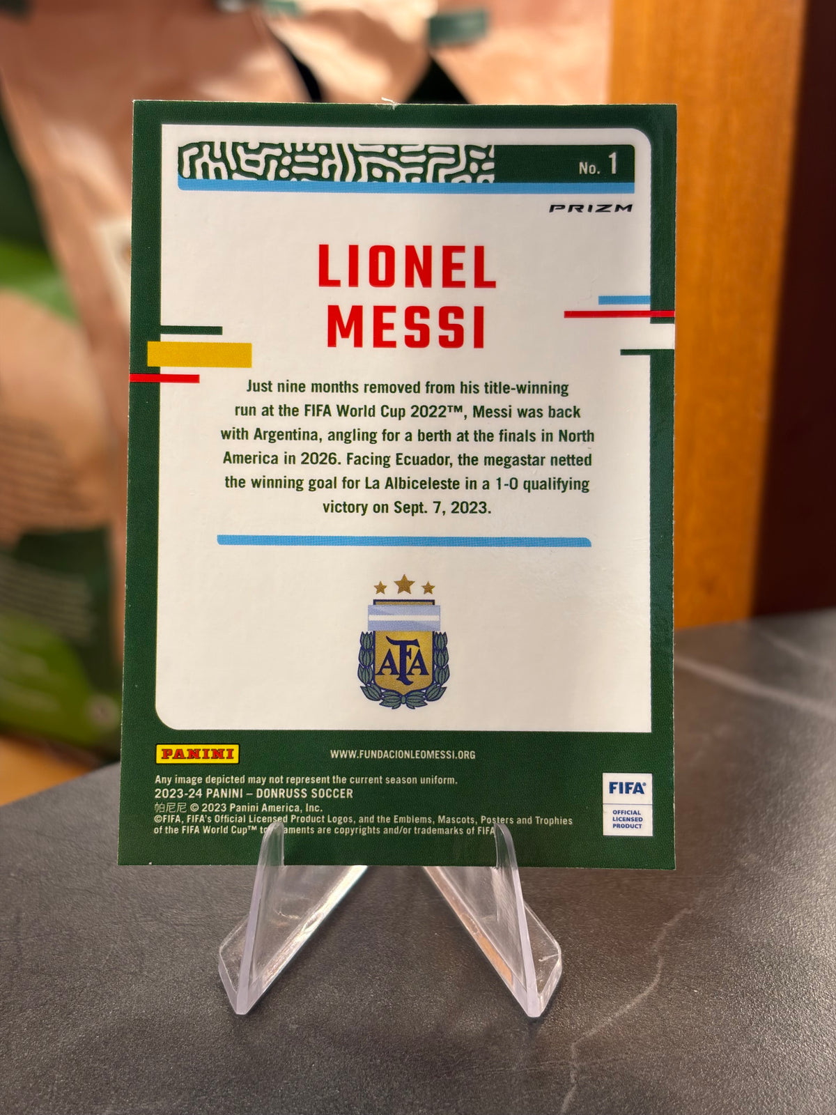 Lionel Messi — Panini Donruss Optic 2023-24 (No. 1), paralela Velocity