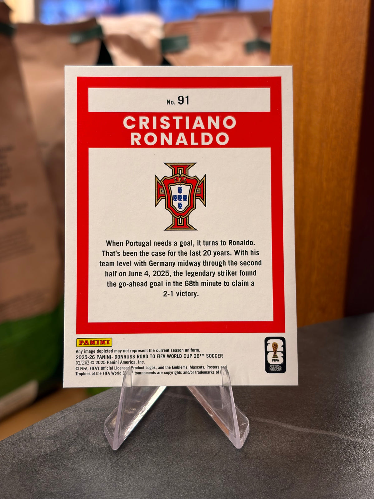 Cristiano Ronaldo — Panini Donruss Road to FIFA World Cup 2026 (No. 91), base