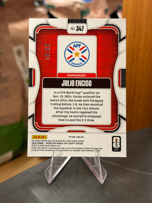 Julio Enciso — Panini Prizm FIFA World Cup 2026 (No. 347), paralela Choice Red 83/85