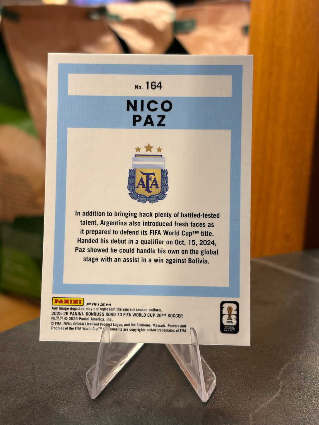 Nico Paz — Panini Donruss Optic Road to FIFA World Cup 2026 (No. 164), base