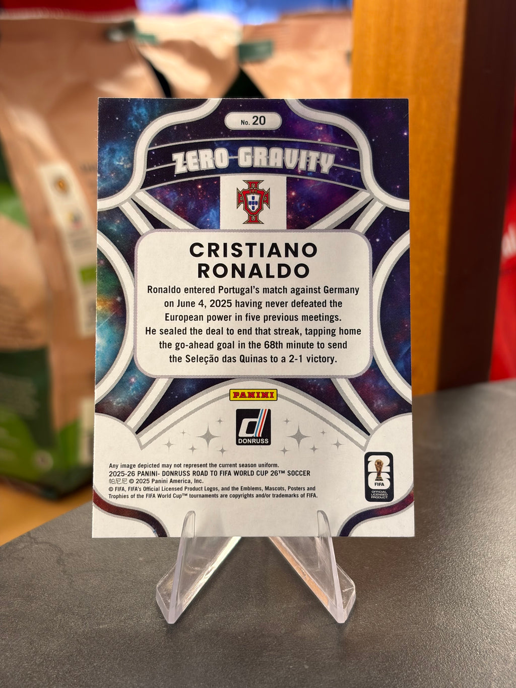 Cristiano Ronaldo — Panini Donruss Road to FIFA World Cup 2026 (No. 20), insert Zero Gravity