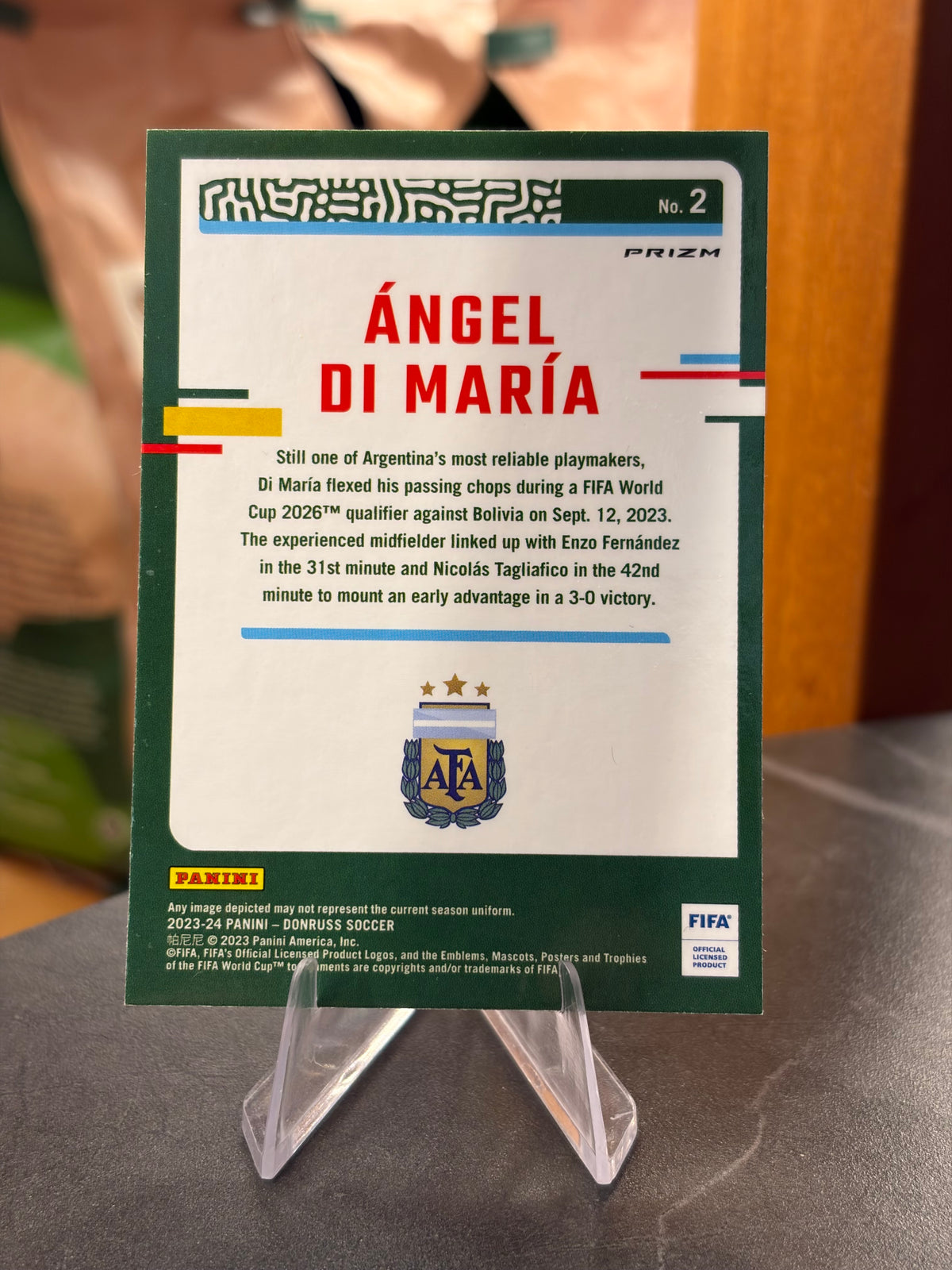 Ángel Di María — Panini Donruss Optic 2024-25 (No. 2), paralela Velocity