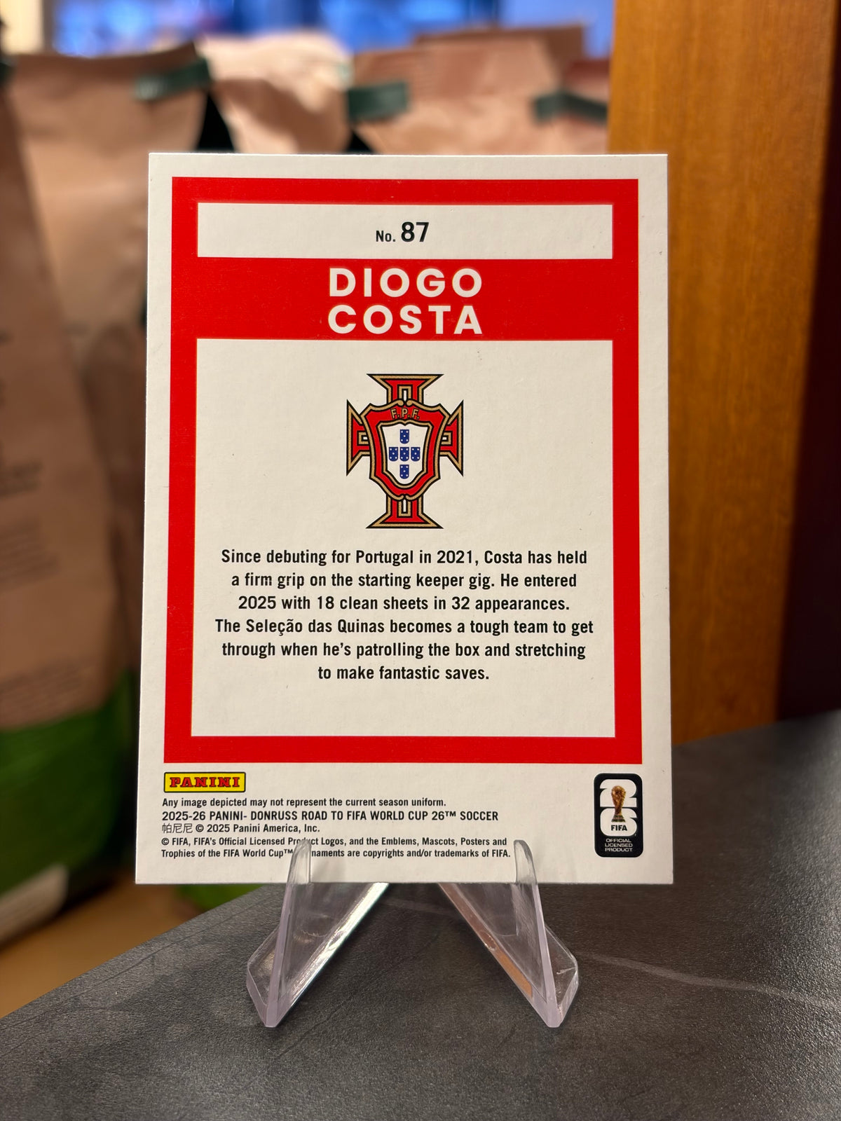 Diogo Costa — Panini Donruss Road to FIFA World Cup 2026 (No. 87), base