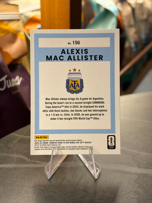 Alexis Mac Allister — Panini Donruss Road to FIFA World Cup 2026 (No. 156), base