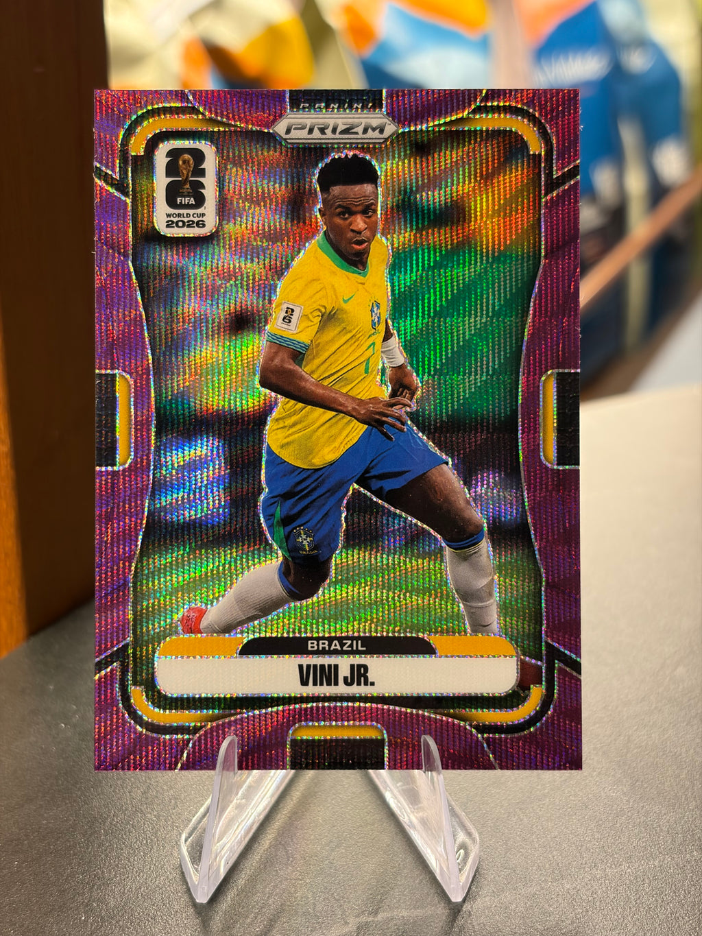 Vinícius Júnior — Panini Prizm FIFA World Cup 2026 (No. 88), paralela Purple Wave 55/95