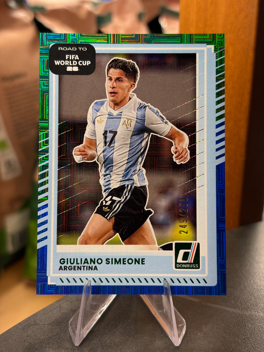 Giuliano Simeone — Panini Donruss Road to FIFA World Cup 2026 (No. 165), paralela Green and Blue 249/270