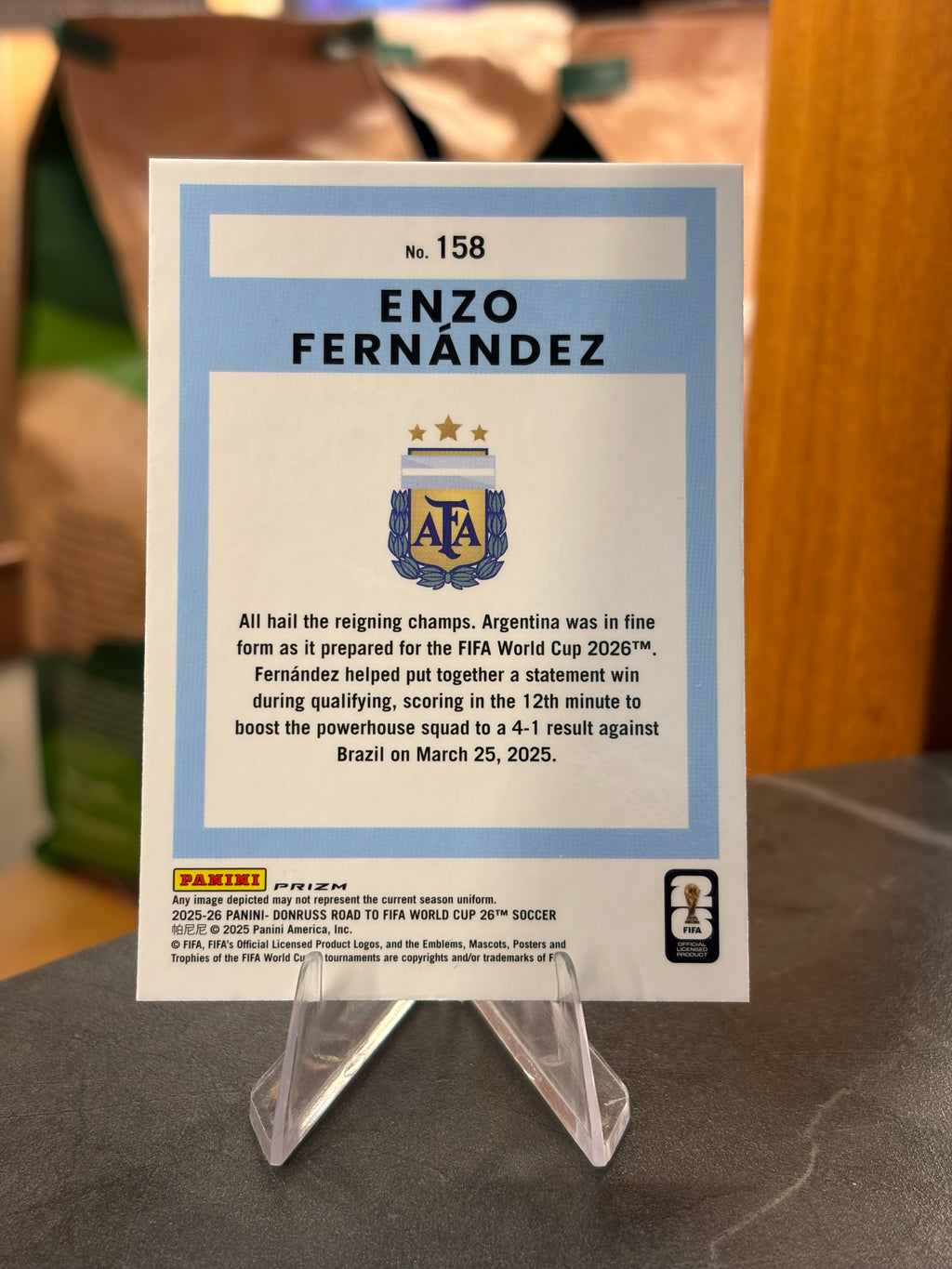 Enzo Fernández — Panini Donruss Optic Road to FIFA World Cup 2026 (No. 158), base