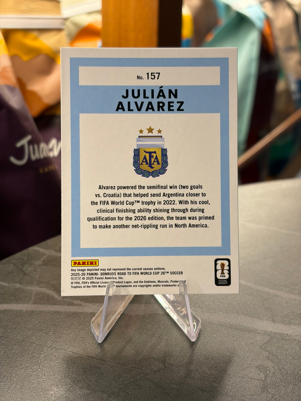 Julián Álvarez — Panini Donruss Road to FIFA World Cup 2026 (No. 157), base