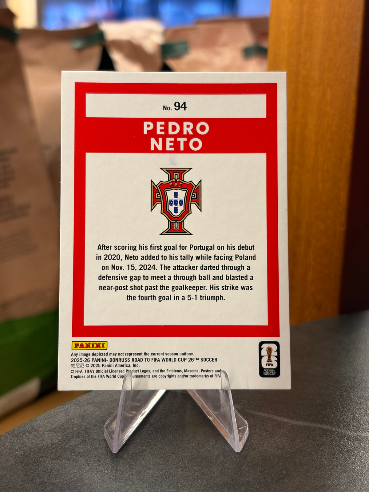 Pedro Neto — Panini Donruss Road to FIFA World Cup 2026 (No. 94), base