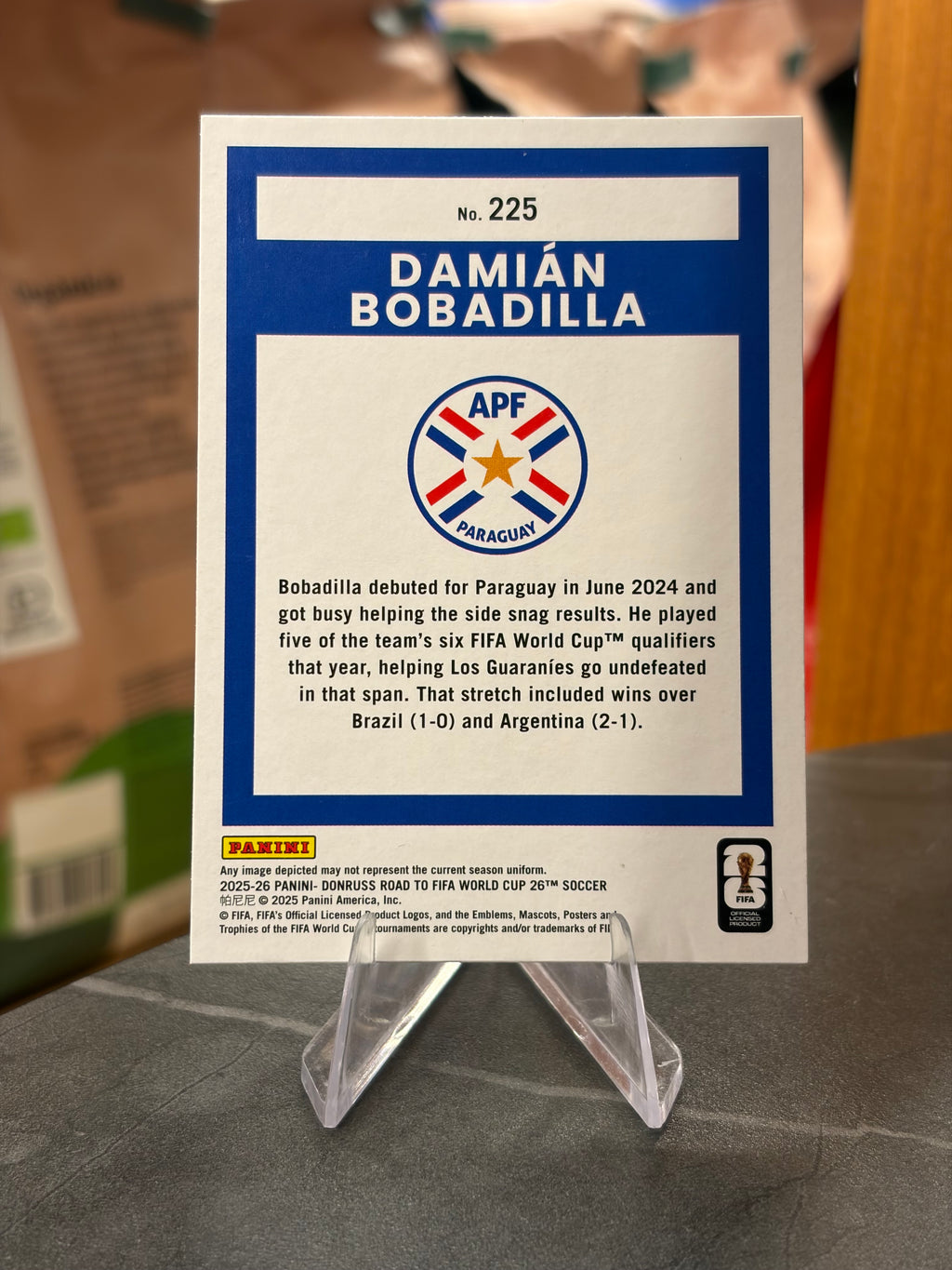 Damián Bobadilla — Panini Donruss Road to FIFA World Cup 2026 (No. 225), base