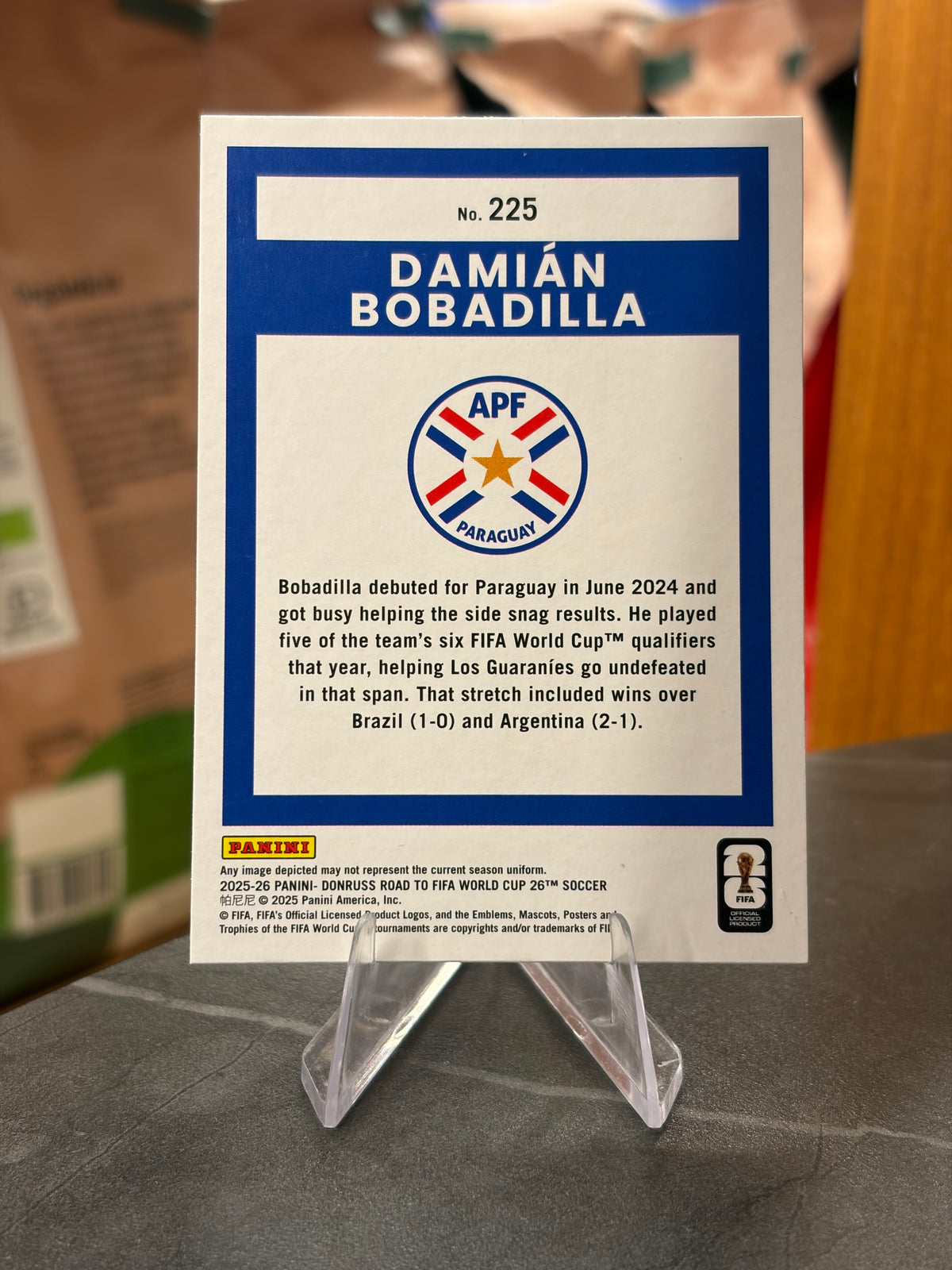 Damián Bobadilla — Panini Donruss Road to FIFA World Cup 2026 (No. 225), base