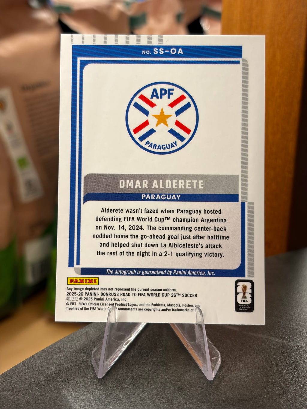 Omar Alderete — Panini Donruss Road to FIFA World Cup 2026 (No. SS-OA), Signature Series Silver