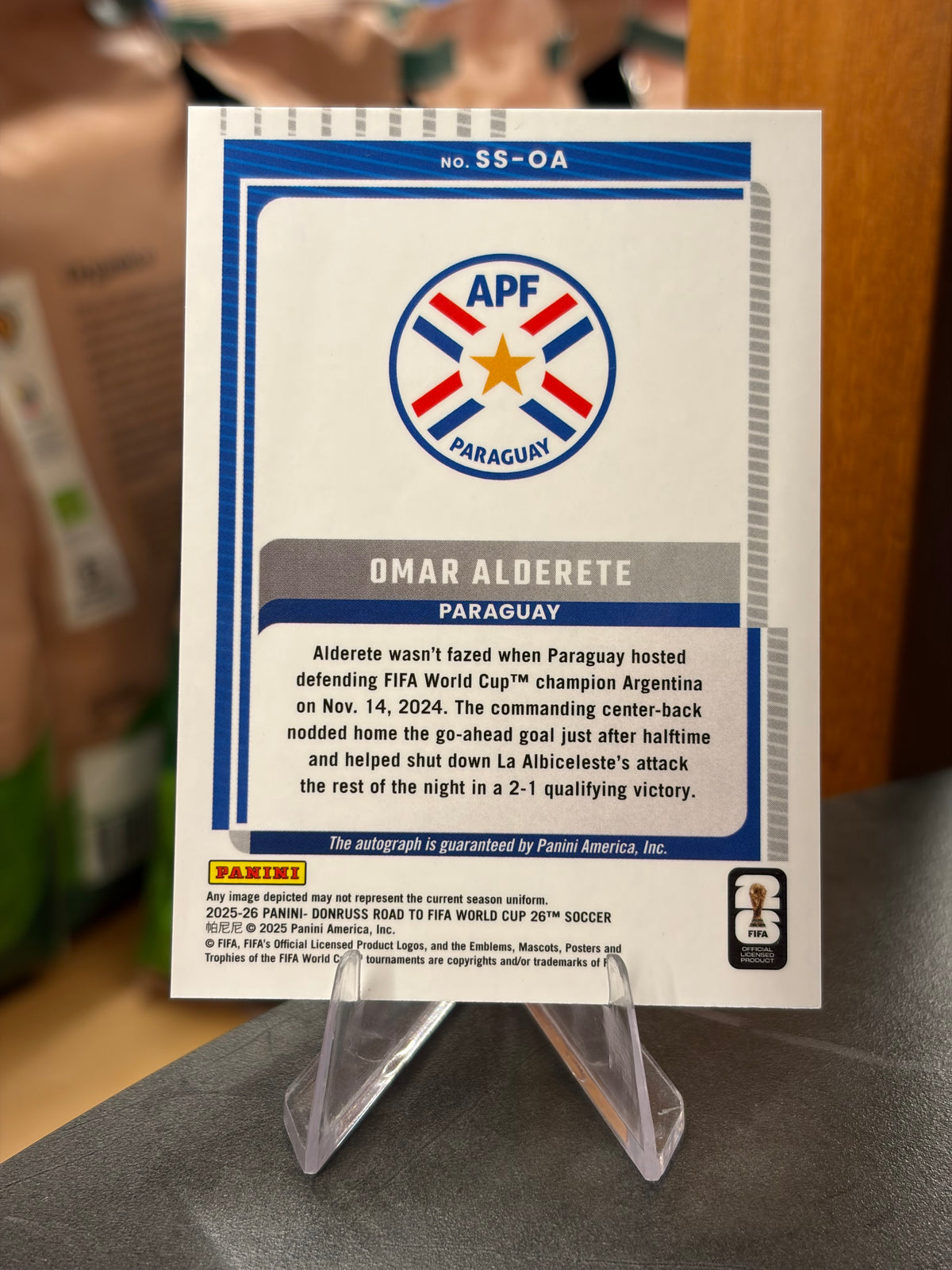 Omar Alderete — Panini Donruss Road to FIFA World Cup 2026 (No. SS-OA), Signature Series Silver
