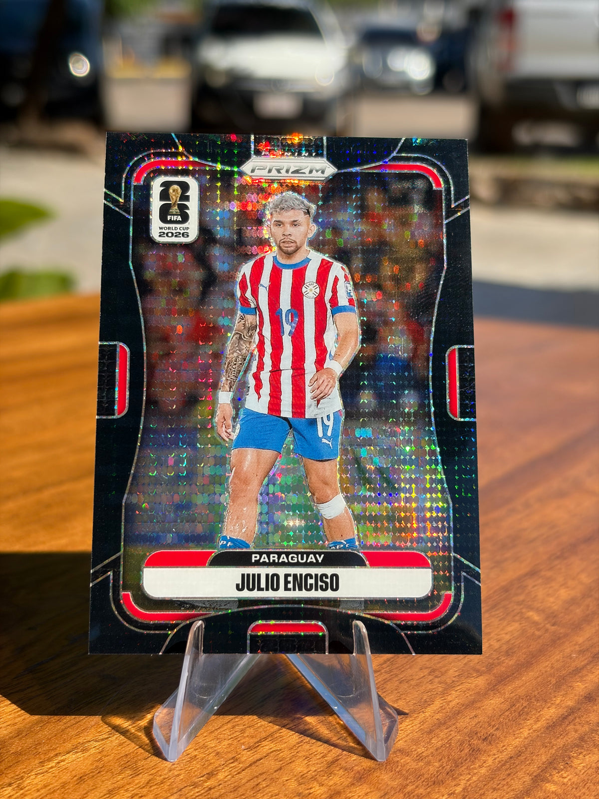 Julio Enciso — Panini Prizm FIFA World Cup 2026 (No. 347), paralela Black Preferred Pulsar 1/1