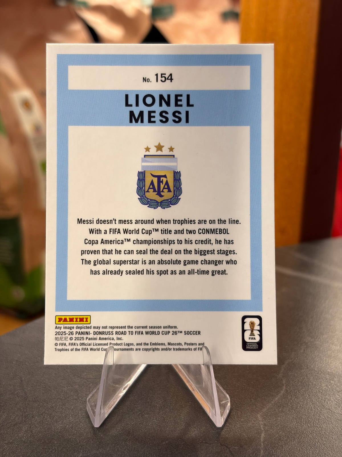 Lionel Messi — Panini Donruss Optic Road to FIFA World Cup 2026 (No. 154), base