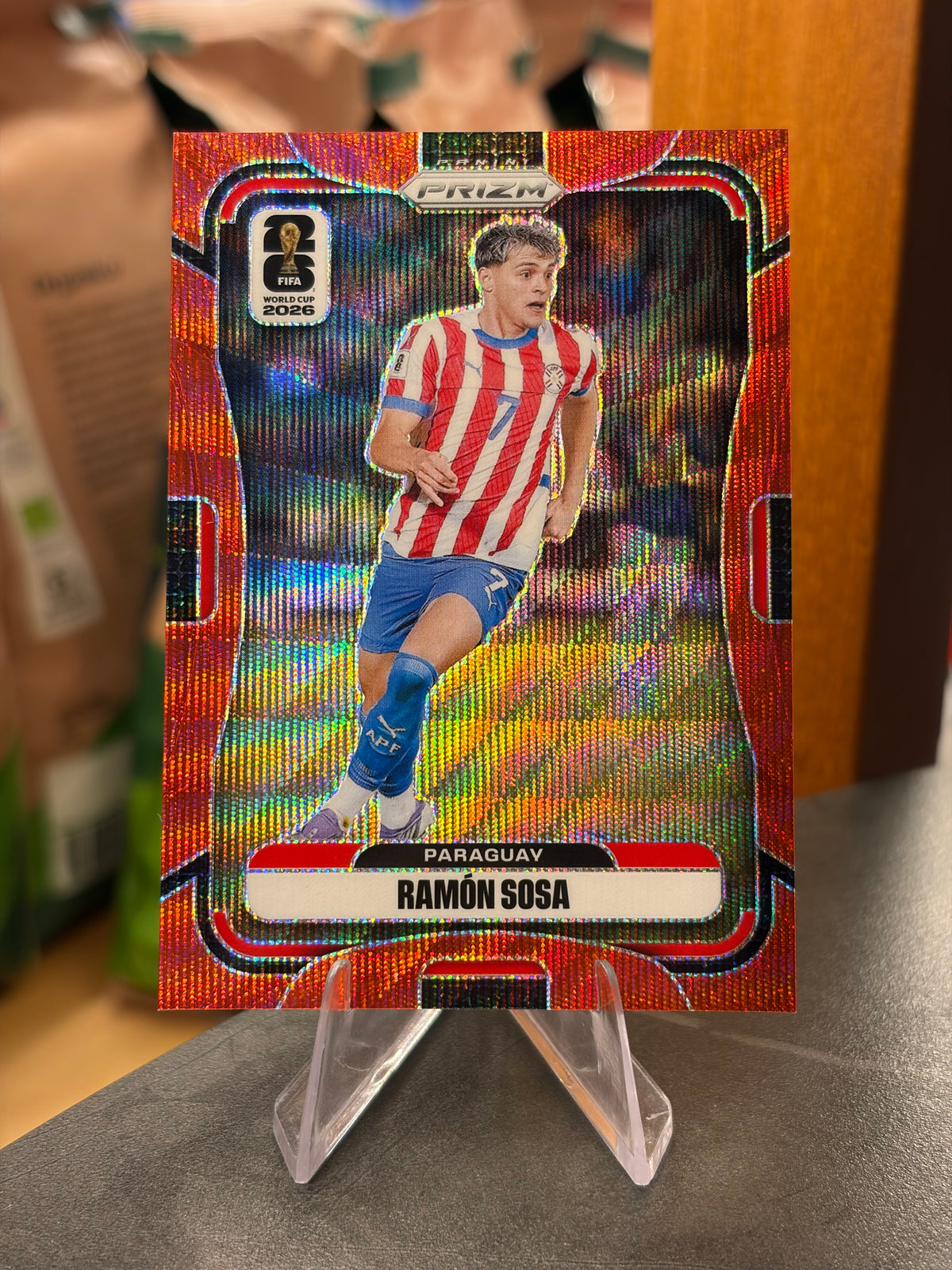 Ramón Sosa — Panini Prizm FIFA World Cup 2026 (No. 350), paralela Red Wave 05/39