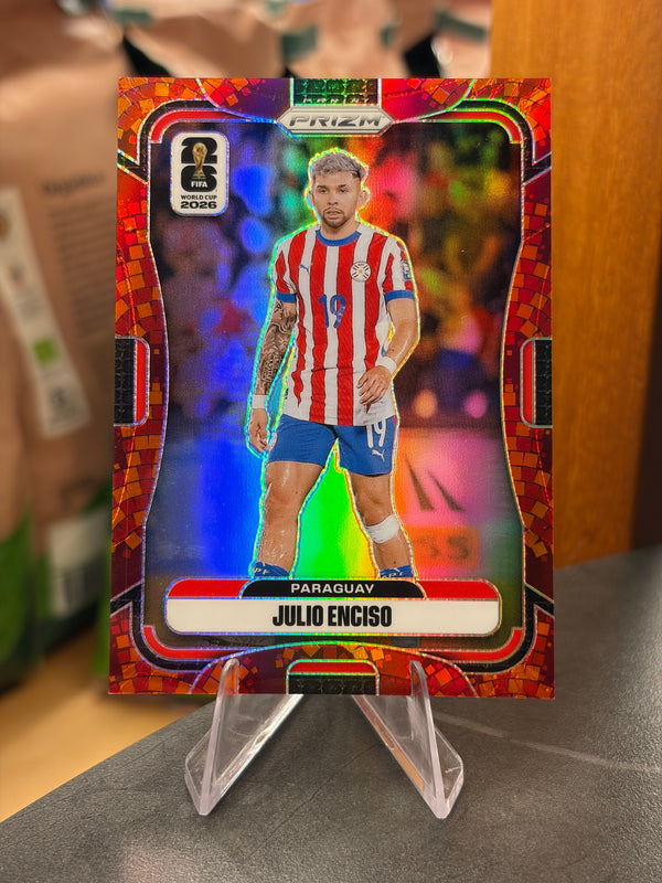 Julio Enciso — Panini Prizm FIFA World Cup 2026 (No. 347), paralela Maple Leaf 14/86