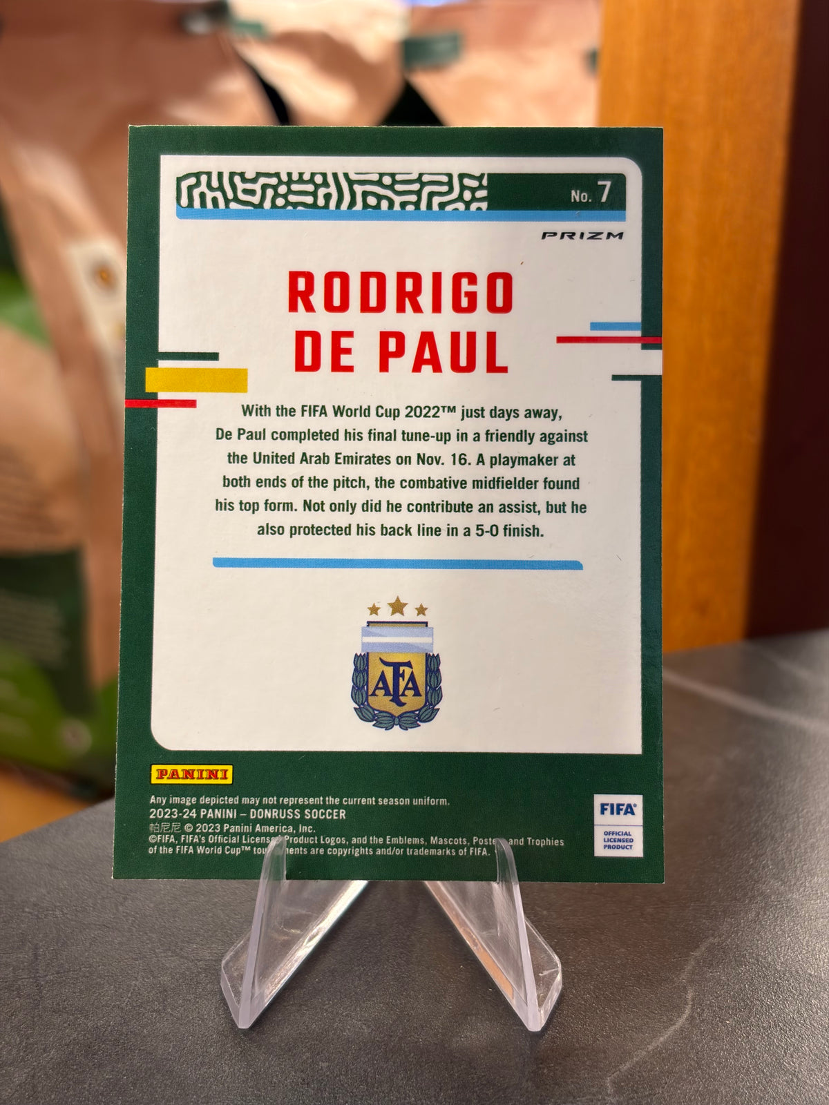 Rodrigo De Paul — Panini Donruss Optic 2024-25 (No. 7), paralela Velocity