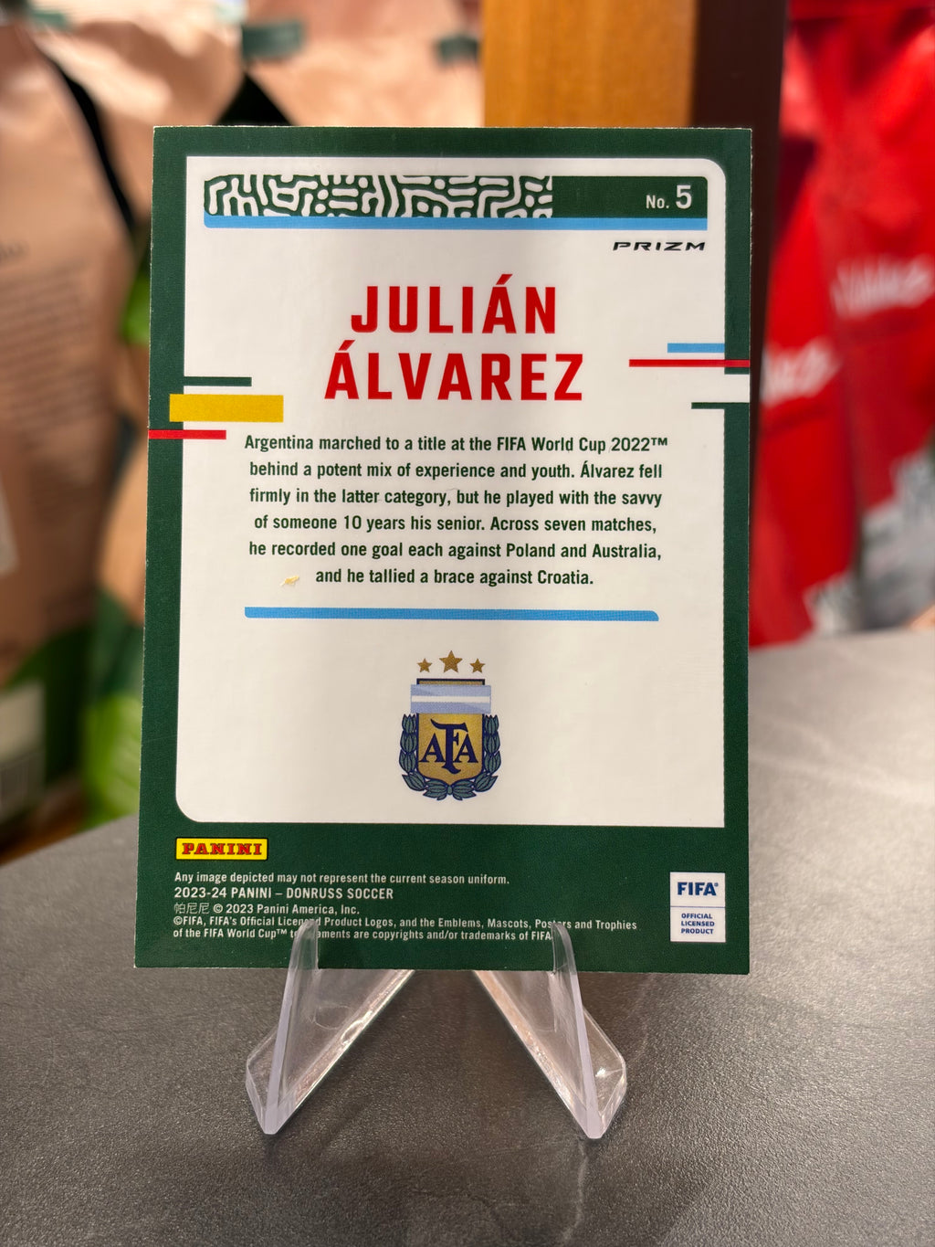 Julián Álvarez — Panini Donruss Optic 2024-25 (No. 5), paralela Velocity