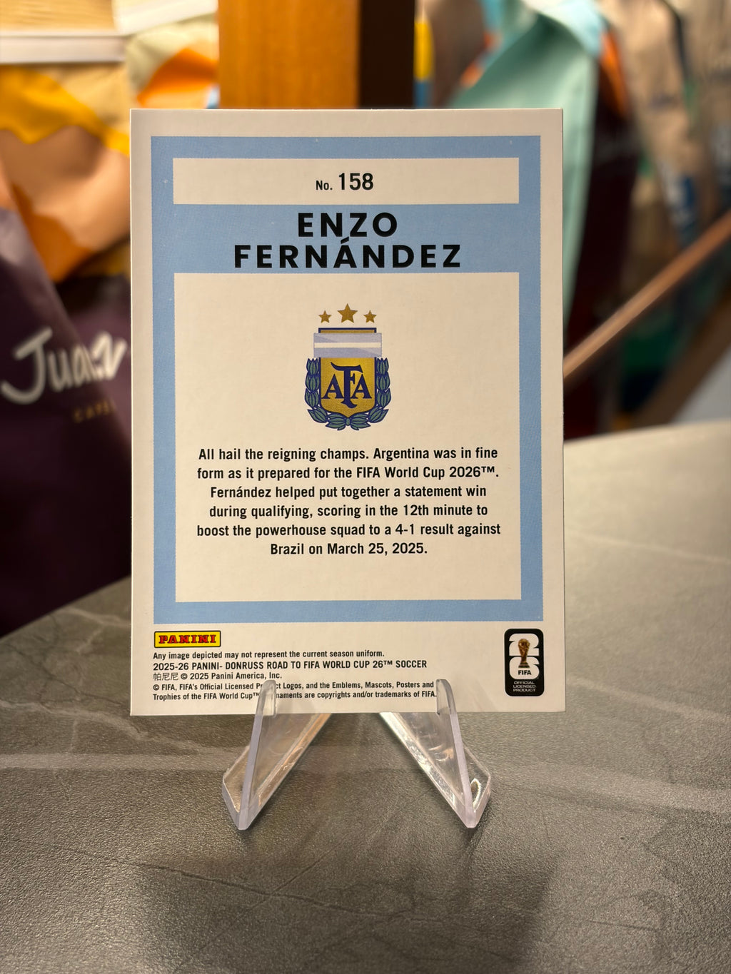 Enzo Fernández — Panini Donruss Road to FIFA World Cup 2026 (No. 158), base