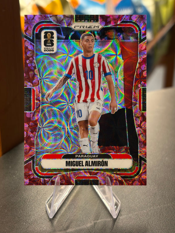 Miguel Almirón — Panini Prizm FIFA World Cup 2026 (No. 345), paralela Plum Blossom 5/8