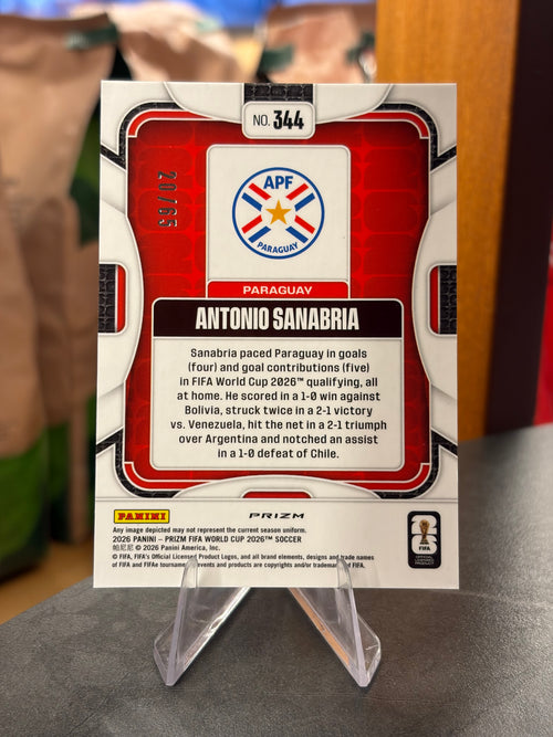 Antonio Sanabria — Panini Prizm FIFA World Cup 2026 (No. 344), paralela Pink Wave 20/65