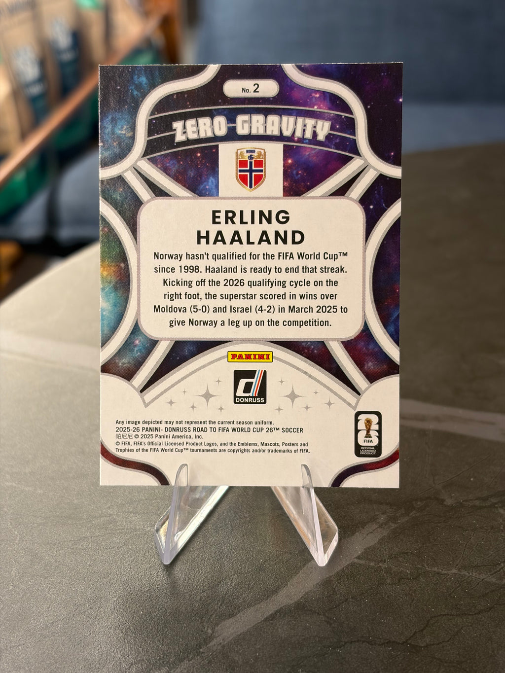 Erling Haaland — Panini Donruss Road to FIFA World Cup 2026 (No. 2), insert Zero Gravity