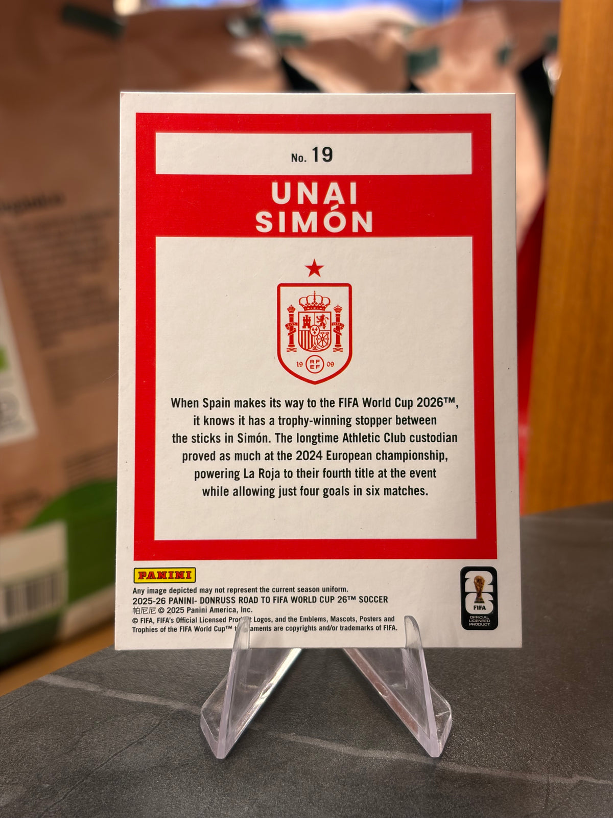 Unai Simón — Panini Donruss Road to FIFA World Cup 2026 (No. 18), base
