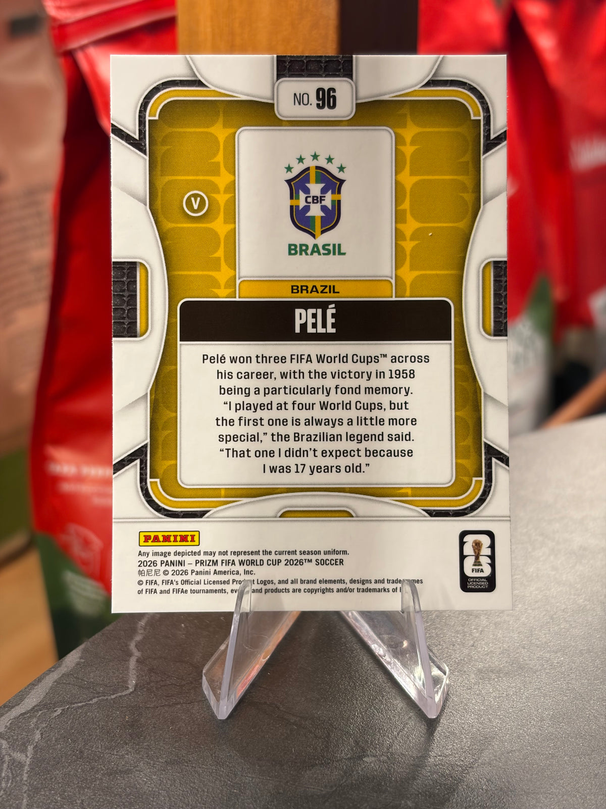 Pelé — Panini Prizm FIFA World Cup 2026 (No. 96), variación SP