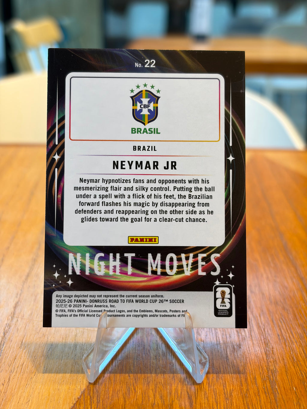 Neymar Jr — Panini Donruss Road to FIFA World Cup 2026, insert Night Moves (No. 22)
