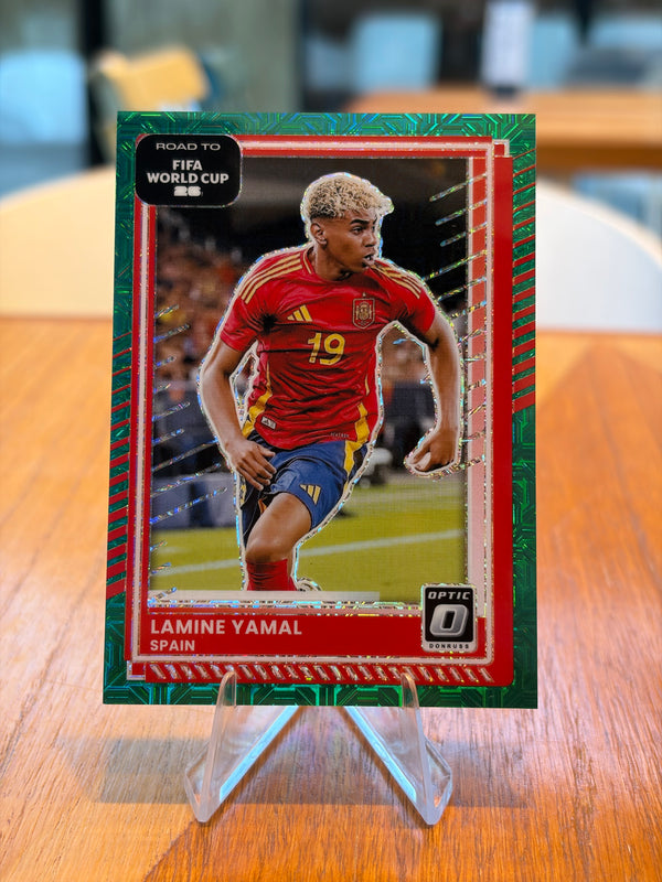 Lamine Yamal — Panini Donruss Optic Road to FIFA World Cup 2026 (No. 10), paralela teal mojo 17/49