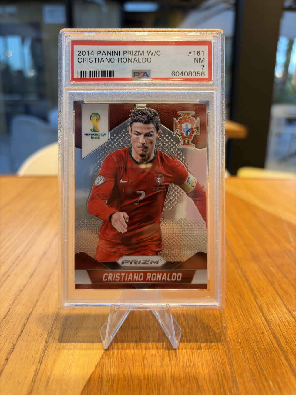 Cristiano Ronaldo — Panini Prizm FIFA World Cup Brasil 2014 (No. 161), PSA 7